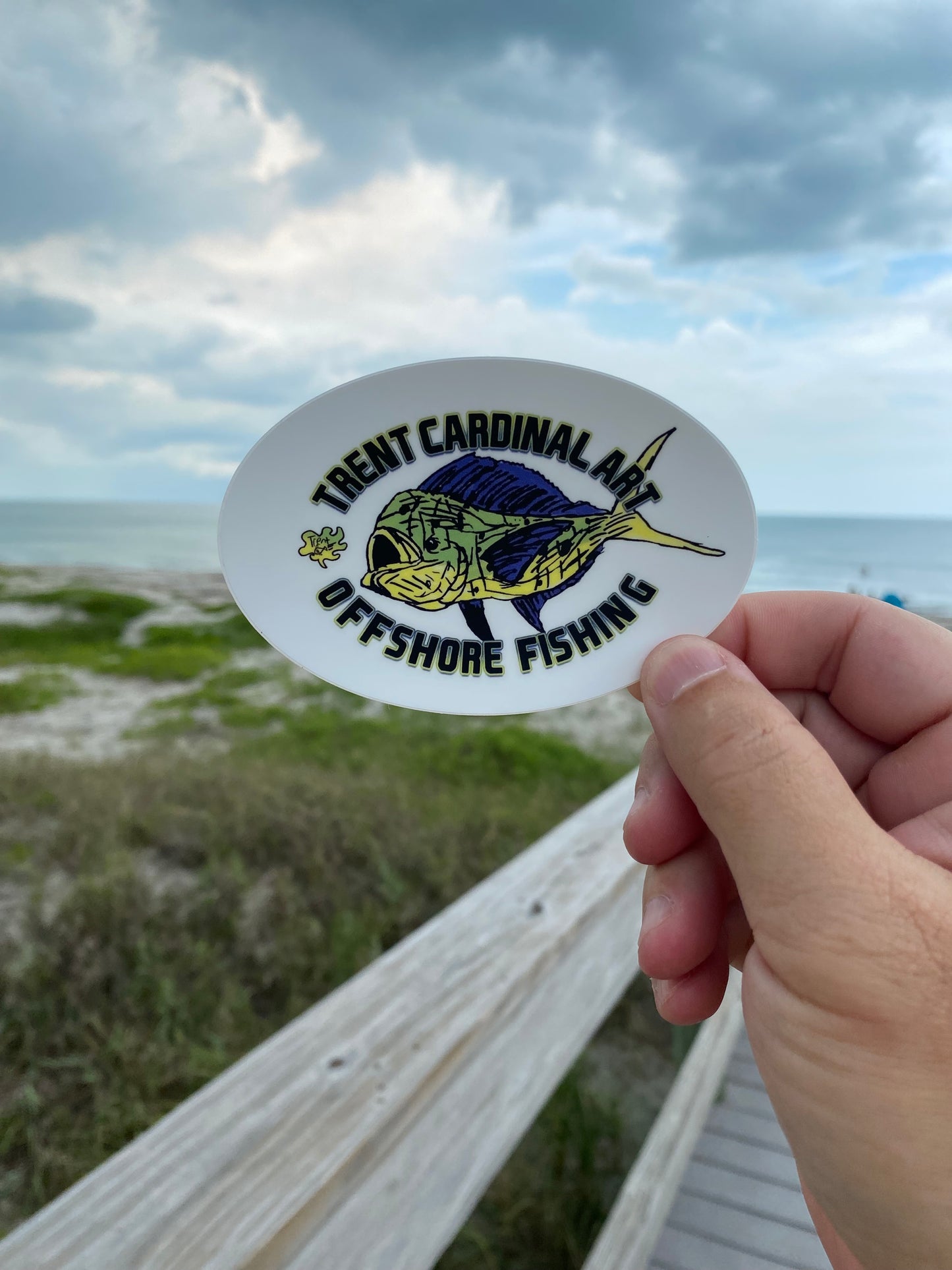Trent Cardinal Art Offshore Fishing Team Sticker 4”