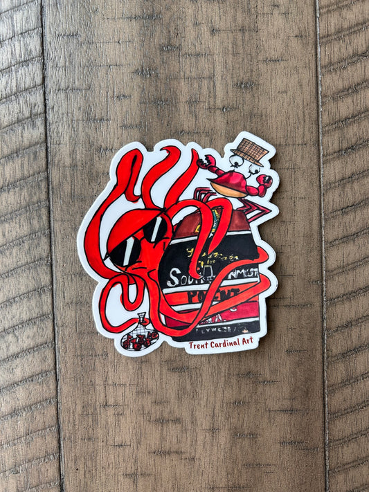 Octopus & Southernmost Buoy Sticker – 4” Original Art by Trent