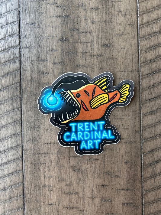 Anglerfish Vinyl Sticker 4”
