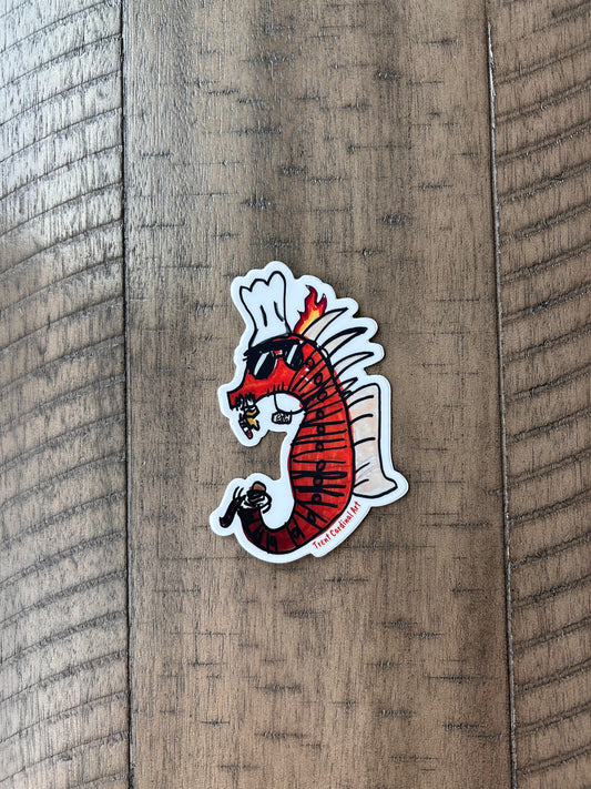 Chef Seahorse Sticker - 4”