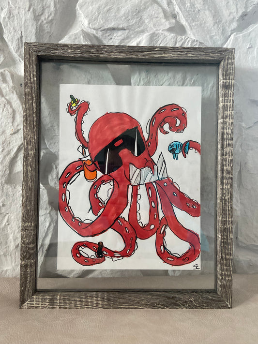 Chillin Octopus Framed Artwork