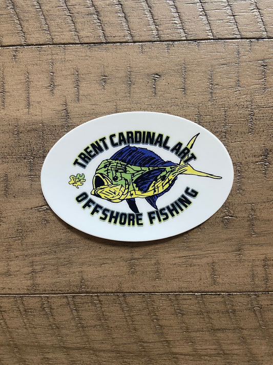 Trent Cardinal Art Offshore Fishing Team Sticker 4”